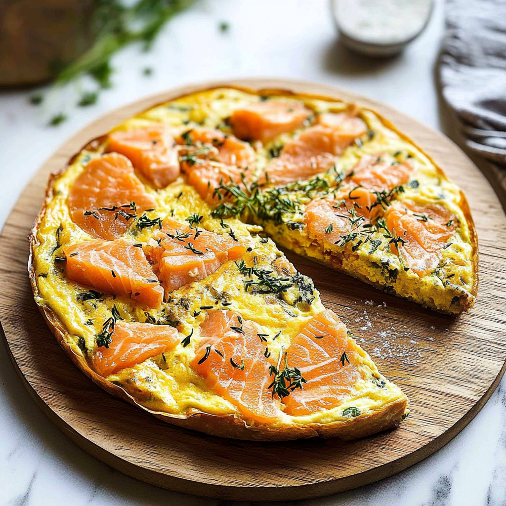 Recipe preparation for Smoked Salmon Frittata